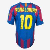Ronaldinho Gesigneerd FC Barcelona Voetbalshirt - 2005-06 Thuis Champions League Finale